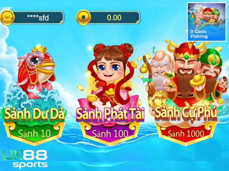 Giới thiệu game hấp dẫn 3 Gods Fishing