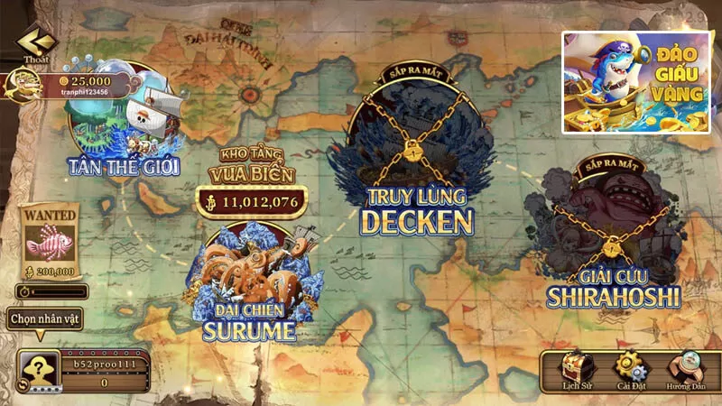 Đảo giấu vàng có 4 vùng lãnh thổ mới lạ