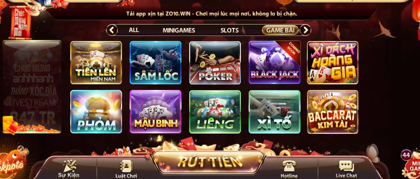 Game bài đổi thưởng đã tay tại cổng game Zowin